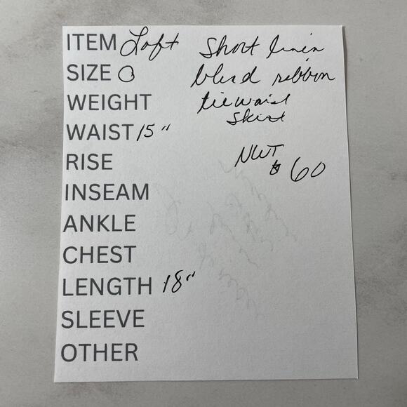 Loft Linen Blend Short Skirt Women’s Size 0 Taupe Ribbon Tie Waist Pockets NEW - Picture 8 of 8